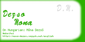 dezso mona business card
